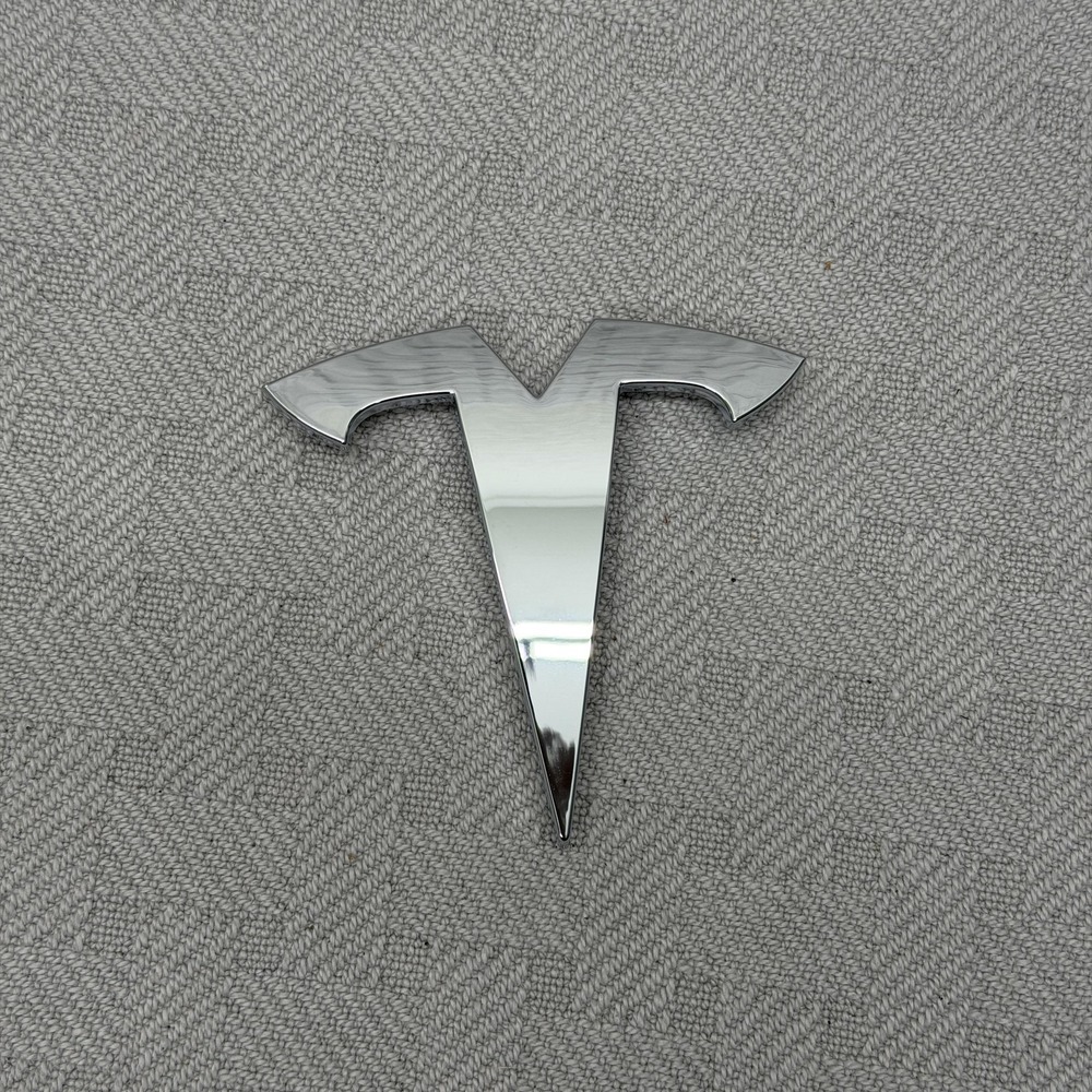 Tesla Front Hood‎ Emblem Badge Silver Zinc Alloy Car Logo Emblem Replacement